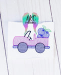 blueberry jeep embroidery design, blueberry embroidery design, jeep embroidery design, fruit embroidery design, vehicle embroidery design