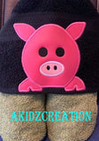 pig embroidery design, piglet embroidery design, sibling set emrboidery design, farm animal emrboidery design, pig applique, applique, pig sibling set embroidery design, akidzcreation, girl pig embroidery design, peeker embroidery, boy pig embroidery design