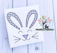 boy bunny face embroidery design, boy embroidery design, boy bunny embroidery design, motif filled bunny ears embroidery design, motif filled rabbit ears embroidery design, spring embroidery design, easter embroidery design, rabbit face embroidery design, bunny face embroidery design
