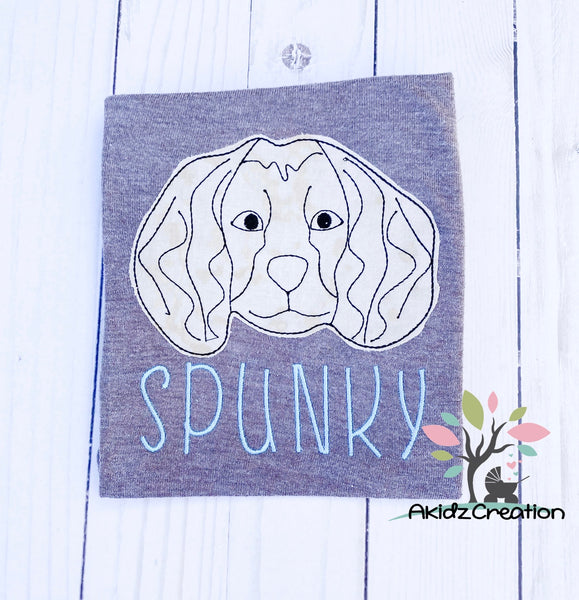 boykin spaniel embroidery design, dog embroidery design, puppy embroidery design, animal embroidery design, spaniel embroidery design, dog face embroidery design