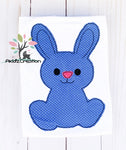 bunny applique embroidery design, rabbit embroidery design, boy bunny embroidery design