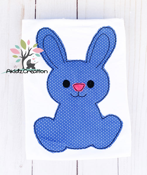 bunny applique embroidery design, rabbit embroidery design, boy bunny embroidery design