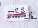 breast cancer train embroidery design, train embroidery design, sketch train embroidery design, sketch embroidery design, cancer ribbon embroidery design