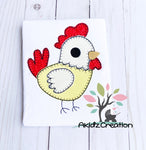 blanket stitch embroidery, applique design, chicken embroidery, hen embroidery, rooster embroidery, rooster applique, chicken applique, hen embroidery, hen applique, farm animal embroidery