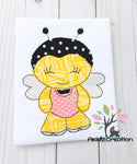 bumble bee embroidery design, swimming bumble bee embroidery design, bee embroidery design, bathing suit embroidery design, swimming embroidery design, bug embroidery design, bumble bee applique, machine embroidery applique, insect embroidery design