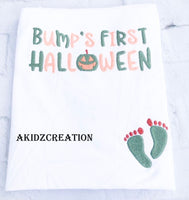 bumps first halloween embroidery design, pregnancy embroidery design, pregnancy halloween embroidery design, machine embroidery design, halloween embroidery, pumpkin embroidery