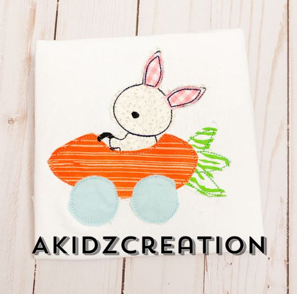 bunny driving carrot embroidery design, carrot embroidery design, bunny embroidery design, easter embroidery design, spring embroidery design, rabbit embroidery design, bunny embroidery design, carrot car embroidery design