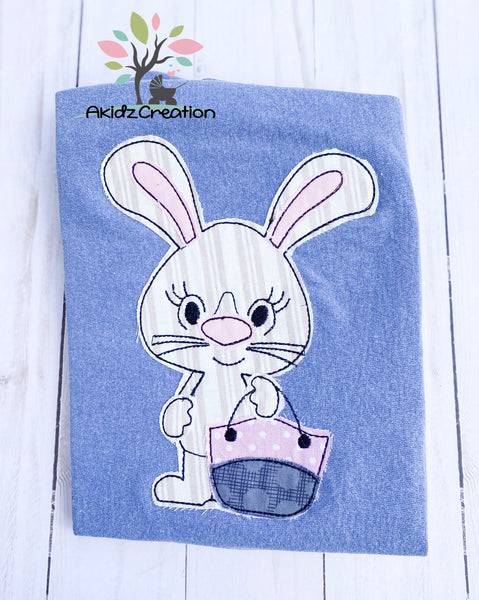 bunny embroidery design, rabbit embroidery design, bunny and purse embroidery design , purse embroidery design, rabbit applique, bunny applique, easter embroidery design