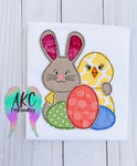 bunny embroidery design, chick embroidery design, easter embroidery design, easter eggs embroidery design, easter design
