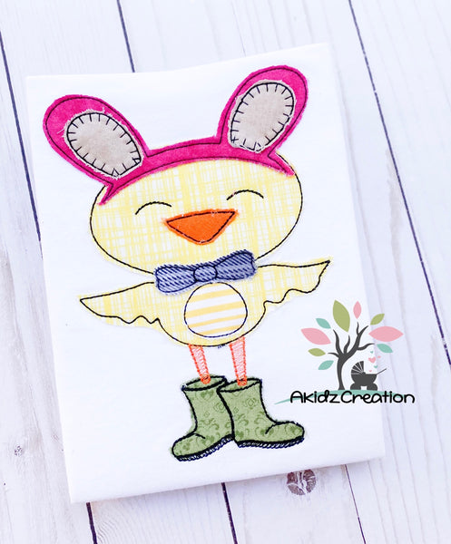 bunny embroidery design, bunny ears embroidery design, chick embroidery design, chicken embroidery design, spring embroidery design, rainboots embroidery design, spring design