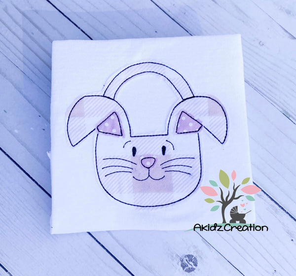 bunny basket embroidery design, rabbit basket embroidery design, easter basket embroidery design, bunny embroidery design, rabbit embroidery design, applique