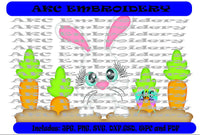 Bunny in carrot patch clipart