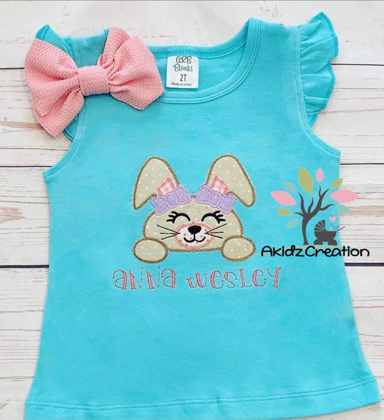 bunny embroidery design, rabbit embroidery design, easter embroidery design, animal embroidery design, peeker embroidery design, rabbit peeker embroidery design, bunny embroidery design