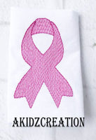 cancer ribbon embroidery design, sketch cancer ribbon embroidery design, cancer awareness embroidery design