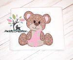 teddy bear embroidery design, cancer awareness teddy bear embroidery design, cancer ribbon embroidery design, teddy bear embroidery design, cancer ribbon applique, teddy bear applique, breast cancer awareness embroidery design