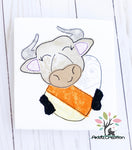 candy corn embroidery design, candy corn long horn embroidery design, longhorn embroidery design, long horn embroidery design, halloween embroidery design