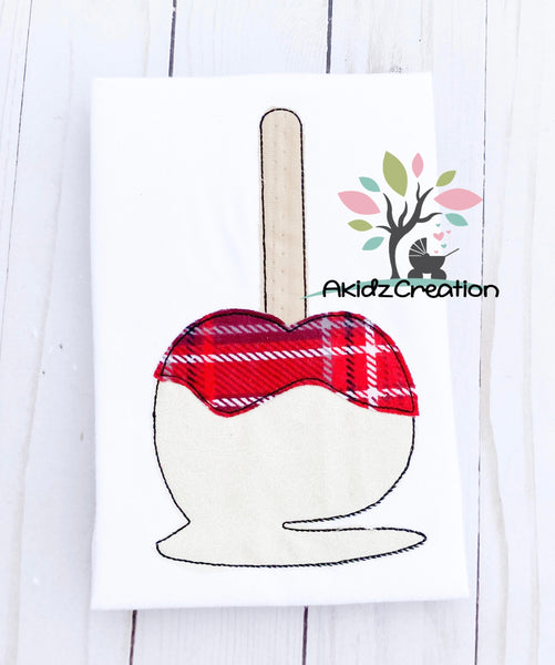 caramel apple embroidery design, apple embroidery design, fall embroidery design, bean stitch applique, caramel apple embroidery design,