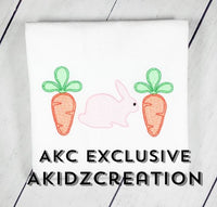 easter bunny embroidery design, bunny embroidery design, carrot embroidery design, food embroidery design, spring embroidery design, trio embroidery design