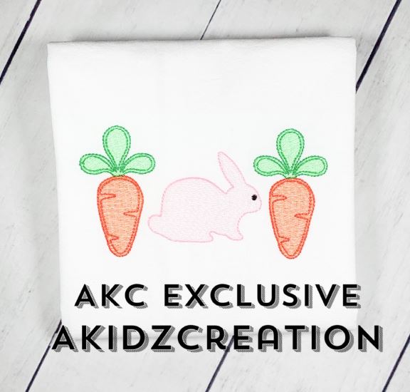 easter bunny embroidery design, bunny embroidery design, carrot embroidery design, food embroidery design, spring embroidery design, trio embroidery design