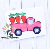 carrot embroidery, truck embroidery, blanket stitch, applique design, easter design, easter embroidery