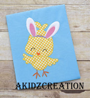 easter bunny embroidery dsign, chick in bunny ears embroidery design, bunny embroidery design, chick embroidery design, easter embroidery design, rabbit ears embroidery design, chicken embroidery design