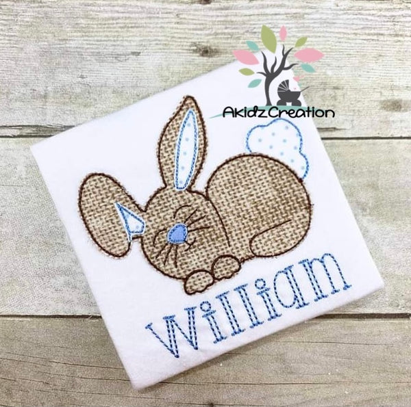 bunny embroidery design, bunny applique, rabbit applique, rabbit embroidery design, easter embroidery design, sleeping bunny embroidery design, spring embroidery design, animal embroidery design