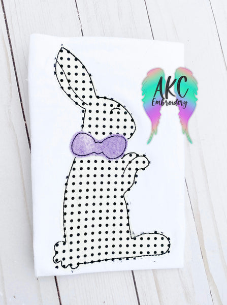 bunny embroidery design, rabbit embroidery design, easter embroidery design, animal embroidery design, bean stitch applique