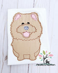 chow chow applique embroidery design, chow chow dog embroidery design, dog embroidery design, puppy embroidery design, animal embroidery design