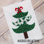 christmas embroidery design, christmas tree embroidery design, christmas tree with bow embroidery design, vintage christmas tree embroidery design, girl christmas tree, akidzcreation, machine embroidery, emrboidery