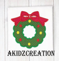 christmas wreath embroidery design, wreath embroidery design, christmas applique, applique, embroidery design, 