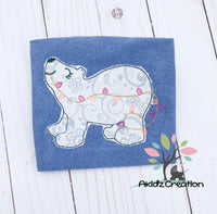 polar bear embroidery design, polar bear applique design, christmas embroidery design, christmas polar bear embroidery design, bear embroidery design, polar bear with christmas lights, polar bear embroidery design, christmas polar bear embroidery design