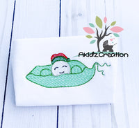 pea pod embroidery design, christmas embroidery design, christmas pea pod embroidery design, sketch embroidery design, sketch santa hat embroidery design, sketch pea pod embroidery design