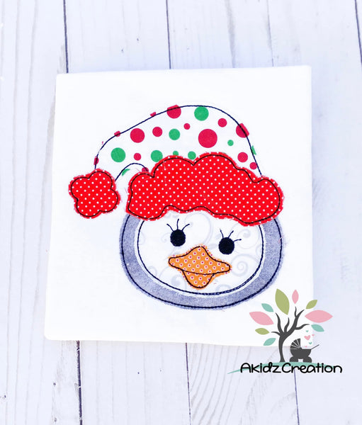 penguin embroidery design, christmas embroidery design, christmas hat embroidery design, penguin embroidery design, bird embroidery design, bean stitch applique