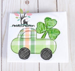 clover truck embroidery design, clover embroidery design, clover applique embroidery design, clover bean stitch applique, shamrock embroidery design, shamrock embroidery design, shamrock applique embroidery design, shamrock truck embroidery design, clover truck emrboidery design, st patricks day embroidery design