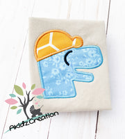 construction dino embroidery deisgn, construction dinosaur embroidery design, construction hat embroidery design, applique, satin applique, machine embroidery dinosaur embroidery design, machine embroidery dino applique