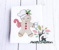 cooking gingerbread embroidery design, sketch gingerbread design, chef hat embroidery design, candy cane embroidery design, milk embroidery design, christmas cookie embroidery design, holly leaves embroidery design