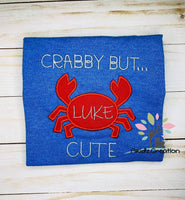 crab embroidery design, crab applique, crabby but cute embroidery design, animal embroidery design, beach embroidery design, baby embroidery design