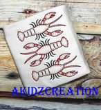 crawfish embroidery design, mardi gras embroidery design, mardi gras crawfish embroidery design, applique, crawfish applique, mardi gras applique