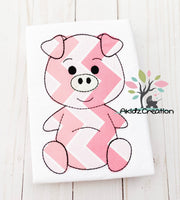 cute floss piggie embroidery design, pig embroidery design, pig applique, applique, machine embroidery applique, farm animal embroidery design, farm animal pig design, pig applique