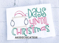 days until christmas embroidery design, christmas embroidery design, days until christmas embroidery design, vintage christmas embroidery