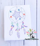 dream catcher embroidery design, tribal embroidery design, boho embroidery design, feathers embroidery design, vintage dream catcher embroidery design, vintage star embroidery design