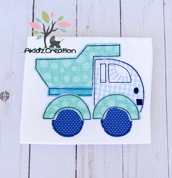 vehicle embroidery design, transportation embroidery design, dump truck embroidery design, garbage truck embroidery design