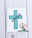 easter embroidery design, cross embroidery design, cross and thorns embroidery design, christian embroidery design, jesus embroidery design, bean stitch applique