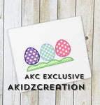 easter egg trio embroidery design, easter embroidery design, egg trio embroidery design, grass embroidery design, zig zag applique, applique, machine embroidery applique, machine embroidery easter egg applique