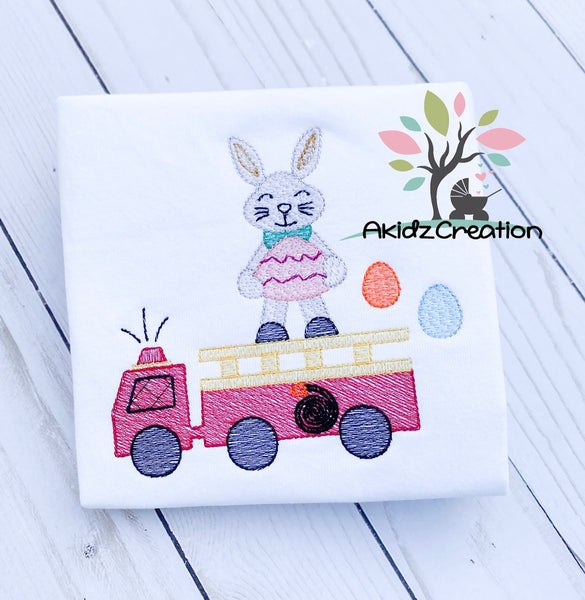 easter bunny fire truck embroidery design, machine embroidery design,akidzcreation, embroidery, easter egg embroidery, easter embroidery design, easter egg embroidery design, fire truck embroidery design, easter embroidery design, easter bunny embroidery design, bunny embroidery design, rabbit embroidery design