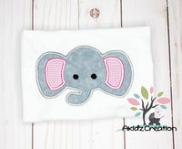 elephant embroidery design, elephant applique, elephant head applique, applique design, satin applique, machine embroidery elephant head design, zoo animal embroidery design, animal embroidery design