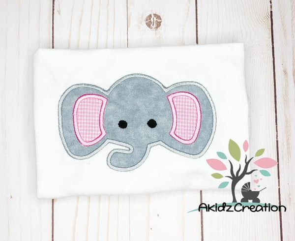elephant embroidery design, elephant applique, elephant head applique, applique design, satin applique, machine embroidery elephant head design, zoo animal embroidery design, animal embroidery design