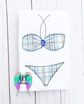 bikini applique embroidery design, bathing suit embroidery design, summer embroidery design, summer bathing suit embroidery design