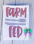 farm fed embroidery, farm embroidery design, utensils embroidery design, food embroidery design
