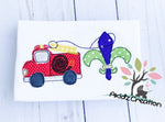 fire truck applique, fleur de lis applique, mardi gras embroidery design, fire truck embroidery design, service vehicle embroidery design, fire hose embroidery design, ladder embroidery design
